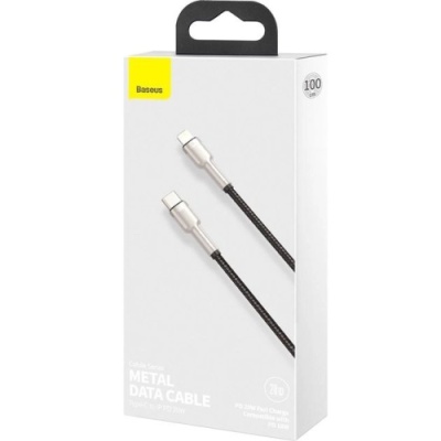 кабель baseus cafule metal (pd) type-c - lightning 20w/1m (catljk-a01) (black) 
