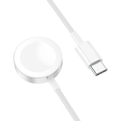 безпровідний зарядний пристрій hoco cw46 (apple watch 1-8, se/se2, ultra) (білий) 