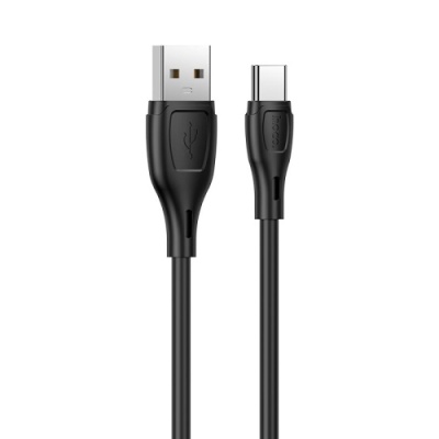 кабель hoco x61 silicone usb - type-c 3.0a/1m (чорний) 