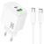 Мережевий Зарядний Пристрій Hoco CS55A 1USB/18W/QC3.0 + 1Type-C/30W/PD + (Type-C - Type-C) (Білий) мережевий зарядний пристрій hoco cs55a 1usb/18w/qc3.0 + 1type-c/30w/pd + (type-c - type-c) (білий)