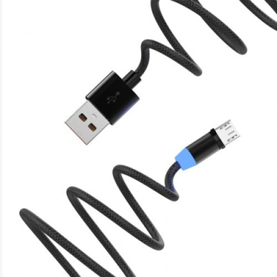 кабель skydolphin s59v magnetic usb - microusb 2.4a/1m (чорний) 