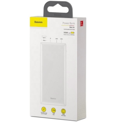 додаткова батарея power bank baseus ppjan-c02 15w mini ja 30000mah white 