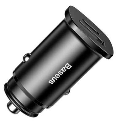 Автомобільний Зарядний Пристрій Baseus Square Metal (CCALL-AS01) 1USB/30W/QC4.0 + 1Type-C/30W/PD (Black)