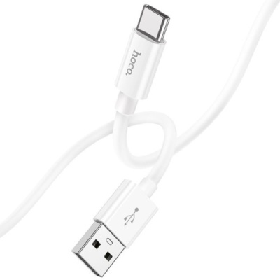 кабель hoco x87 magic silicone usb - type-c 3a/1m (білий) 