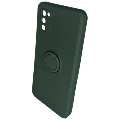Купить силіконовий чохол soft silicone casevsmagnet ring для samsung a037 galaxy a03s - dark green онлайн