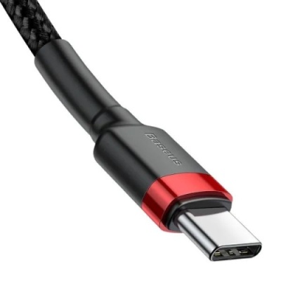 кабель baseus cafule type-c - type-c 60w/2m (catklf-h91) (black-red) 