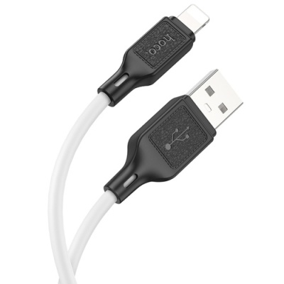кабель hoco x90 cool silicone usb - lightning 2.4a/1m (білий) 