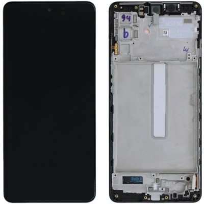 дисплей для samsung m526 galaxy m52 5g,or 100%,(service pack) з рамкою, чорний