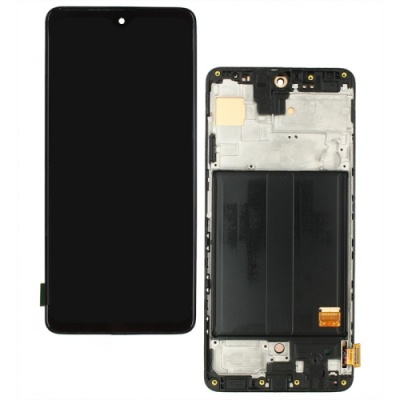 дисплей для samsung a515 galaxy a51 з рамкою + touchscreen black (oled)