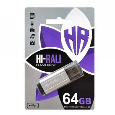 usb флеш-накопичувач hi-rali stark 64gb (сталевий) 