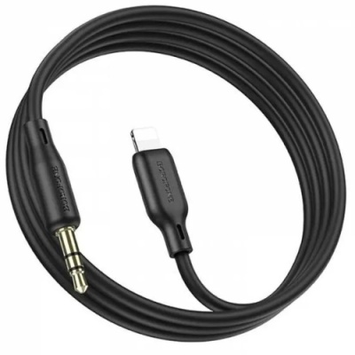 кабель aux borofone bl18 3.5mm(male) - lightning(male) 1m (чорний) 