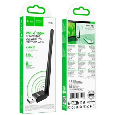usb wifi адаптер hoco hi37 wifi4 (чорний) 