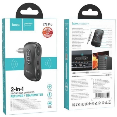 Bluetooth аудіо ресівер Hoco E73 Pro (Чорний)