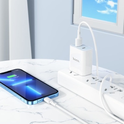 кабель hoco x83 usb - lightning 2.4a/1m (білий) 