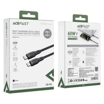 кабель acefast c8-03 type-c - type-c 60w (1.2м) (чорний) 