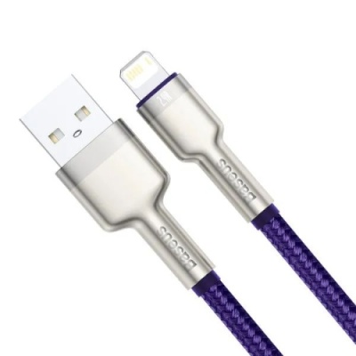 кабель baseus cafule metal usb - lightning 2.4a/1m (caljk-a05) (purple) 