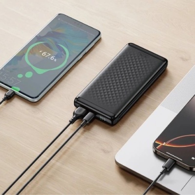 додаткова батарея power bank xo pb308 10000mah pd20w+qc3.0 22.5w (чорний) 