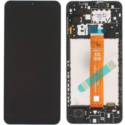 дисплей для samsung a127 galaxy a12 (2021) з рамкою і чорним тачскріном (original)