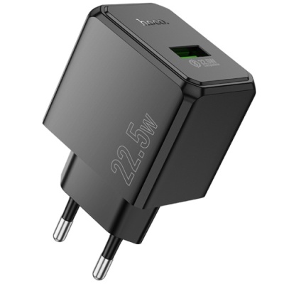 мережевий зарядний пристрій hoco cs17a 1usb/22.5w/qc3.0 multi-protocol (чорний) 