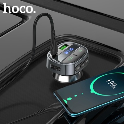 FM Модулятор Hoco E70 (PD30W+QC3.0) (Чорний)