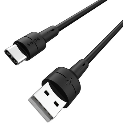 кабель borofone bx30 silicone usb - type-c 3.0a/1m (чорний) 