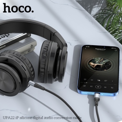 кабель aux hoco upa22 3.5mm(male) - lightning(male) 1m (чорний) 