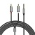 кабель aux hoco upa10 lotus 3.5mm to 2*rca 1.5m (сірий) 