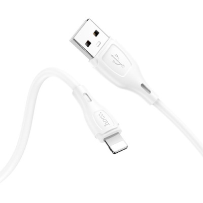 кабель hoco x61 silicone usb - lightning 2.4a/1m (білий) 