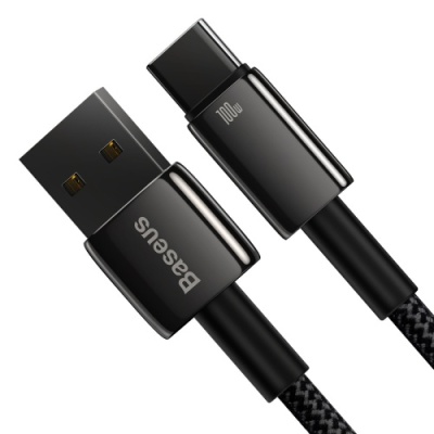 кабель baseus tungsten gold usb - type-c 100w/1m (cawj000001) (black) 