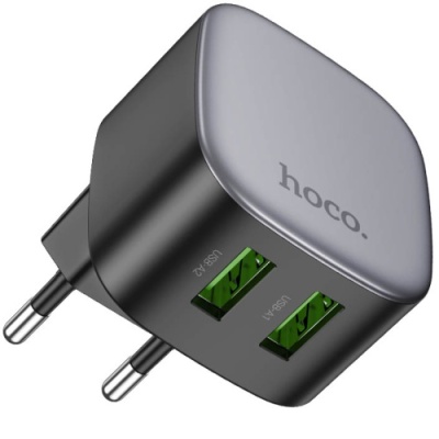 мережевий зарядний пристрій hoco cs34a 2usb/18w/qc3.0 (чорний) 