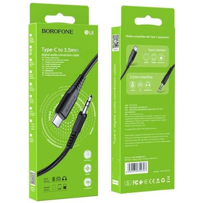 кабель aux borofone bl8 3.5mm(male) - type-c(male) 1m (чорний) 