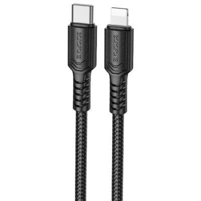 кабель borofone bx116 type-c - lightning pd27w/1m (чорний) 