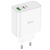 Мережевий Зарядний Пристрій Hoco C113A PD65W+ QC3.0 (1USB/1Type-C) (білий) мережевий зарядний пристрій hoco c113a pd65w+ qc3.0 (1usb/1type-c) (білий)