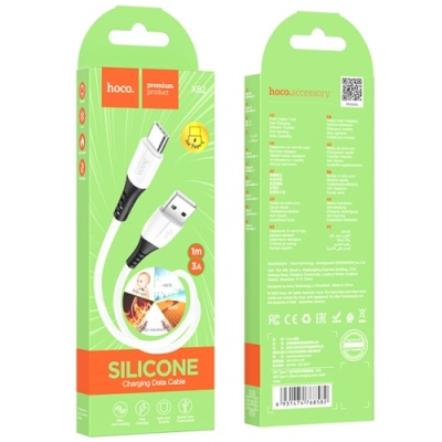 кабель hoco x82 silicone usb - type-c 3a/1m (білий) 