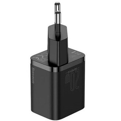 мережевий зарядний пристрій baseus super si (tzccsup-b01) 1type-c/20w/pd + (type-c - lightning) 1m (чорний) 