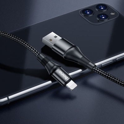 кабель hoco x50 excellent usb - lightning 2.4a/1m (чорний) 