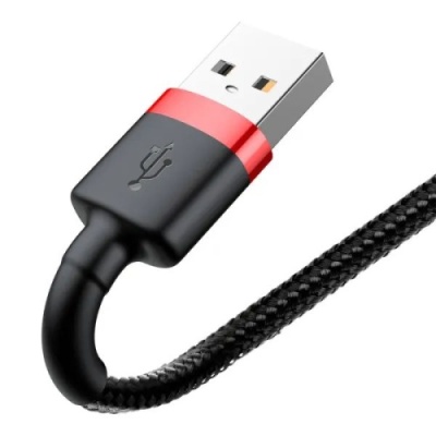 кабель baseus cafule usb - lightning 2.4a/0.5m (calklf-a19) (black-red) 