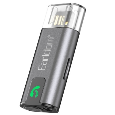 Bluetooth аудіо ресівер Earldom ET-BR12 BT5.3/USB/3,5mm/TF Card (Чорний)