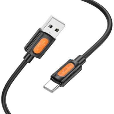 кабель borofone bx114 silicone usb - type-c 3a/1m (чорний) 