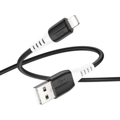 кабель hoco x82 silicone usb - lightning 2.4a/1m (чорний) 