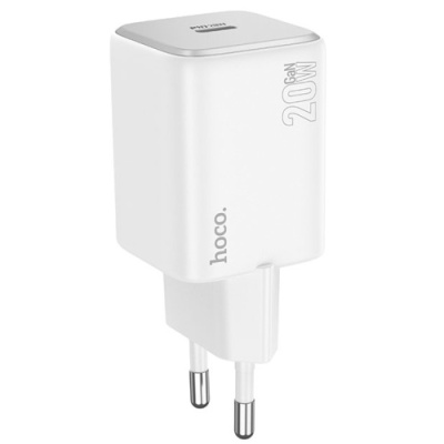 мережевий зарядний пристрій hoco n40 mighty 1type-c/20w/pd (білий) 