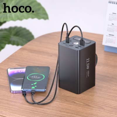 додаткова батарея power bank hoco j138 distant 22.5w+pd20w 60000 mah (чорний) 