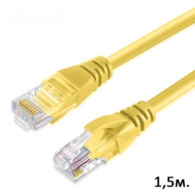 кабель set lan+lan 568b 1.5m (жовтий) 