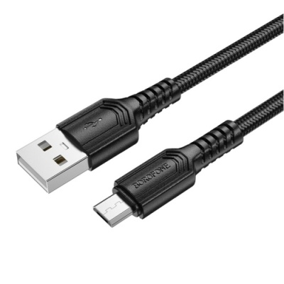 кабель borofone bx116 usb - microusb 2.4a/1м (чорний) 