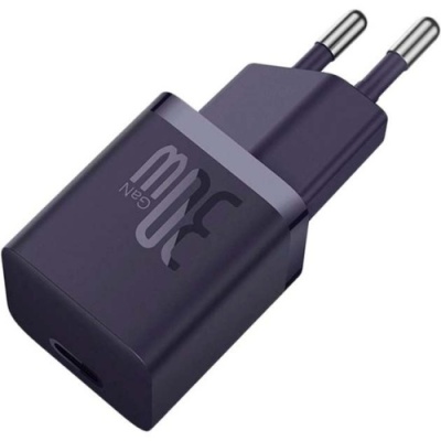 мережевий зарядний пристрій baseus gan5 (ccgn070705) 1type-c/30w/pd (фіолетовий) 
