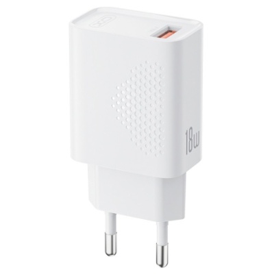 мережевий зарядний пристрій xo l159 1usb/18w/qc3.0 (бiлий) 