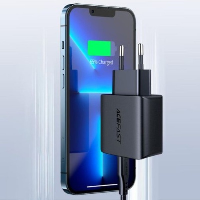 мережевий зарядний пристрій acefast a1 pd20w (1type-c) (чорний) 