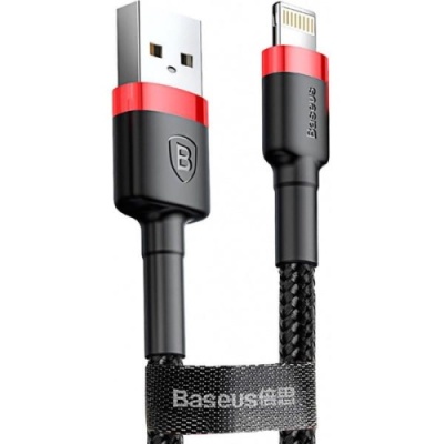 кабель baseus cafule usb - lightning 1.5a/2m (calklf-c19) (black-red) 