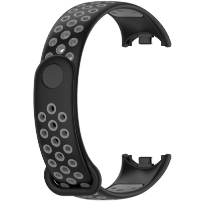 ремінець для xiaomi mi band 8/9/10 (sport) black/grey 