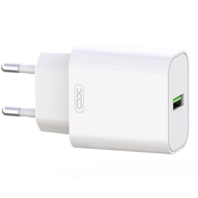мережевий зарядний пристрій xo l103 1usb/18w/qc3.0 (бiлий) 
